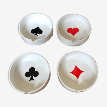 Set of 4 ashtrays playing cards crippa milano