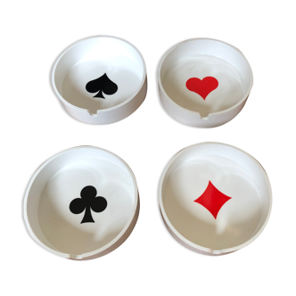 Set of 4 ashtrays playing cards crippa milano