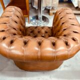 Chesterfield armchair in leather one place xl