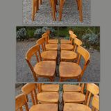 Lot 8 chairs bistro CARTIER 60s
