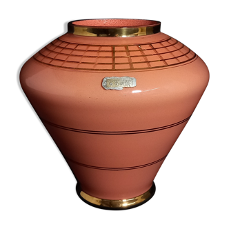 Art deco vase in opaque pink glass - model 'ady' de de rupel (boom glass)
