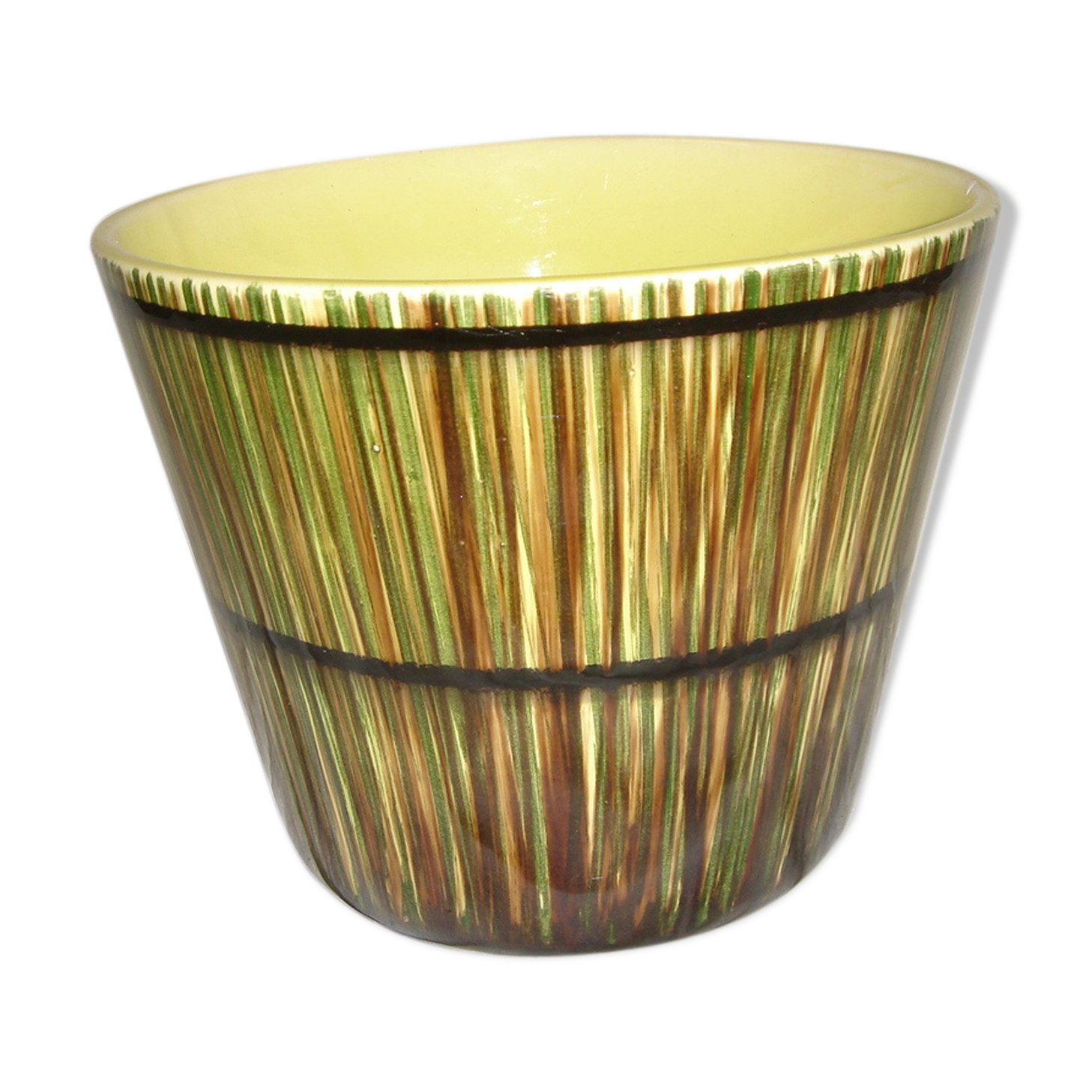 Cache pot ceramic enameled St Clement of 1960