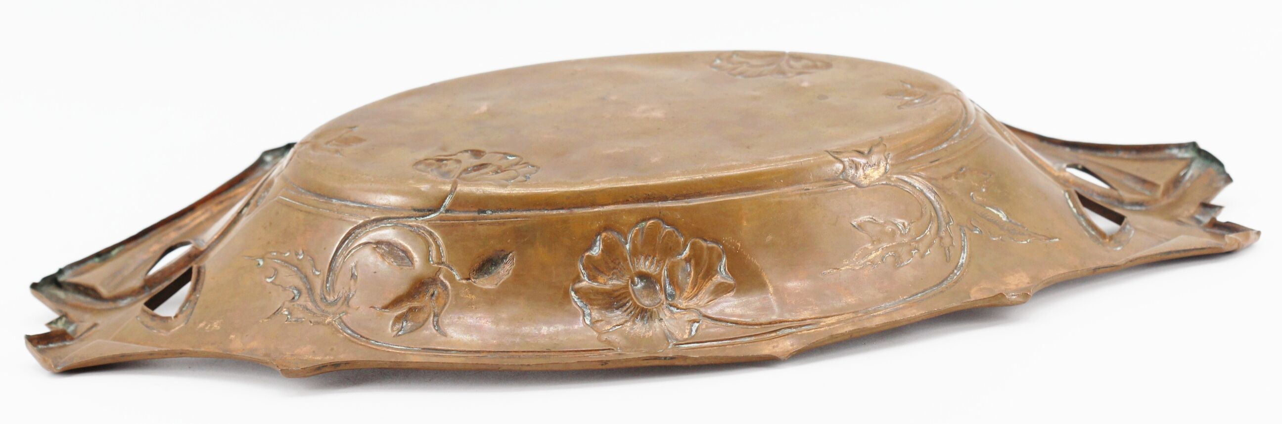 Dish basket art deco metal floral decoration