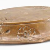 Plat corbeille art déco métal décor floral