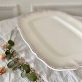 Rectangular ivory-colored serving dish Sarreguemines Chambord model