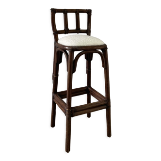 Tabouret rotin vintage