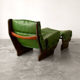 Canada model leather armchair and ottoman by Osvaldo Borsani