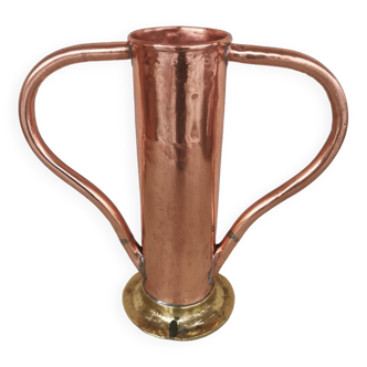 Vase with copper handles