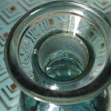 Carafe in worked glass, blue chandelier and its faceted cap