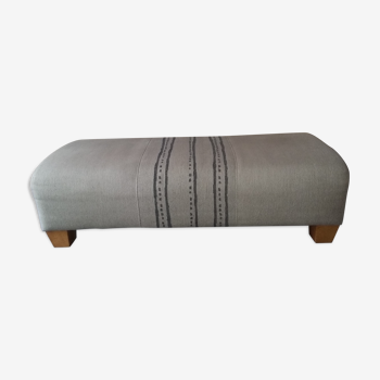 Footrest in cotton and linen (Bi-color)