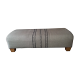 Footrest in cotton and linen (Bi-color)