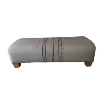 Footrest in cotton and linen (Bi-color)