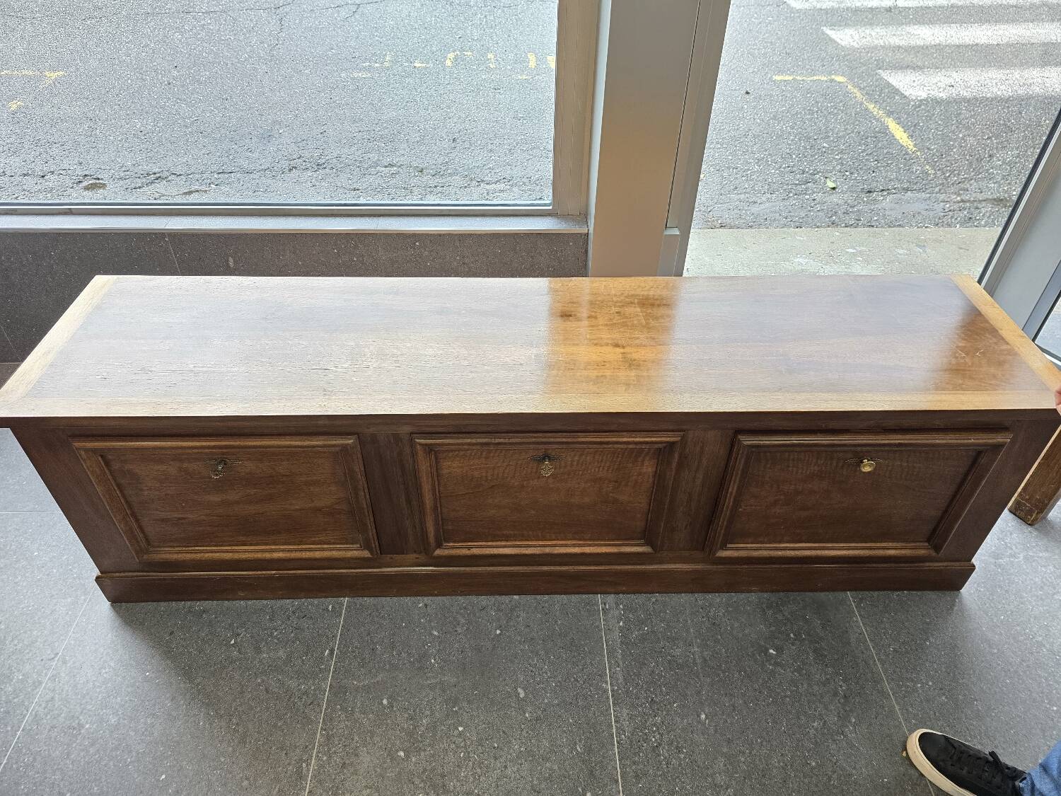 Large walnut cabinet for under the eaves