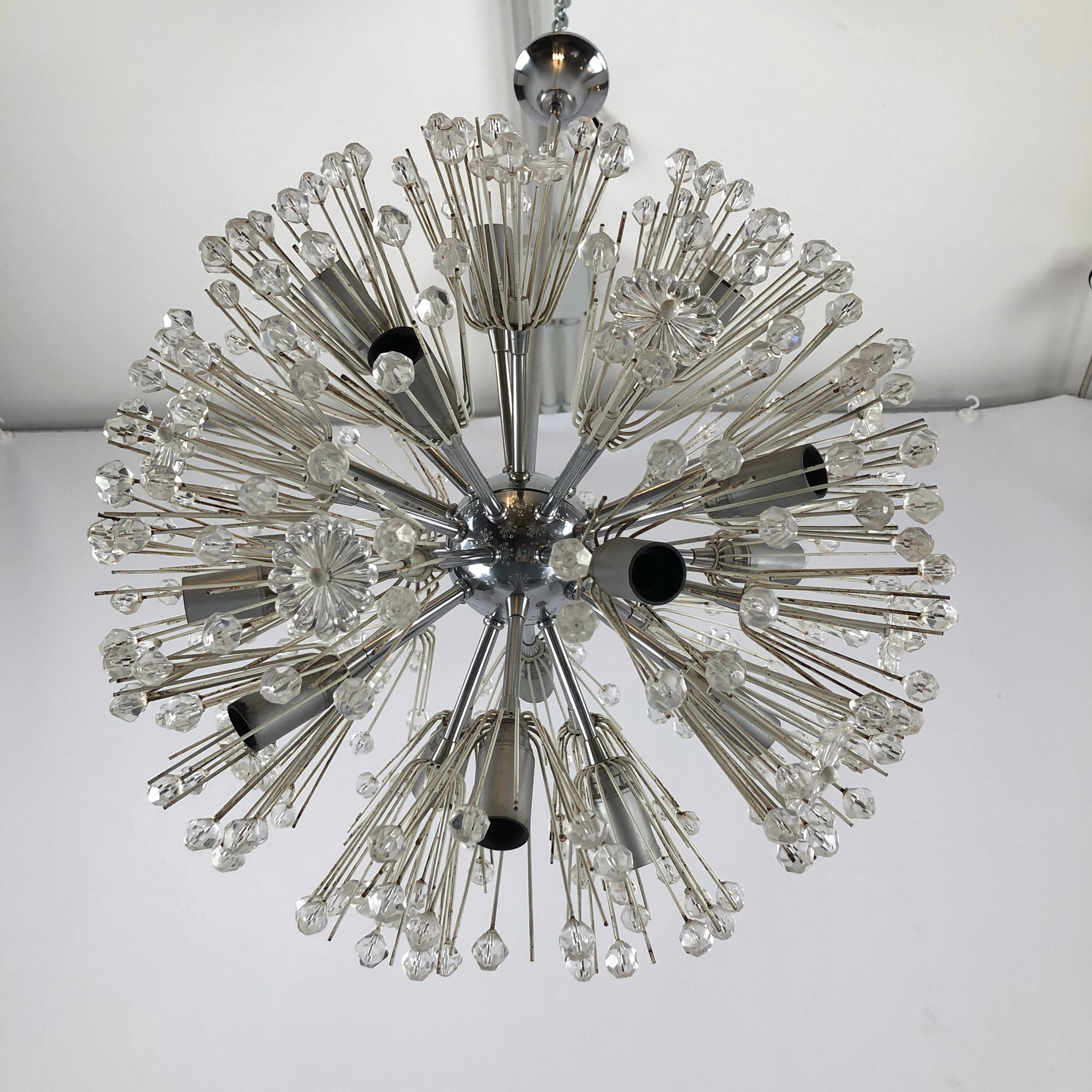 Emil Stejnar, chrome and glass sputnik from 70s