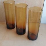 Set of 6 vintage amber glasses