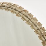 Miroir rond en bois encadré