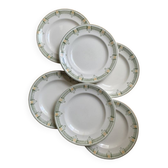 Set of 6 Longwy flat plates