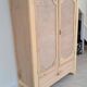 Parisian Art Deco wardrobe in stripped natural wood – floral patterns