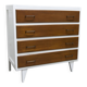 1960s chest of drawers with splayed legs and 4 drawers, refurbished