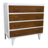 Commode 1960 pieds compas 4 tiroirs relookée