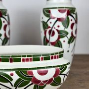 Art Deco - Lunéville mantelpiece set with vases and planter