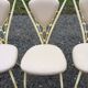 4 vintage chairs in tubular metal lacquered white yellow.