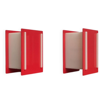 Mid-century acrylic table lamps, set of 2