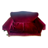 Red velvet sofa