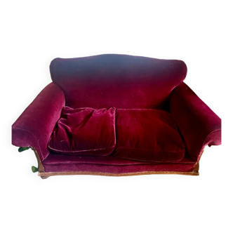 Red velvet sofa