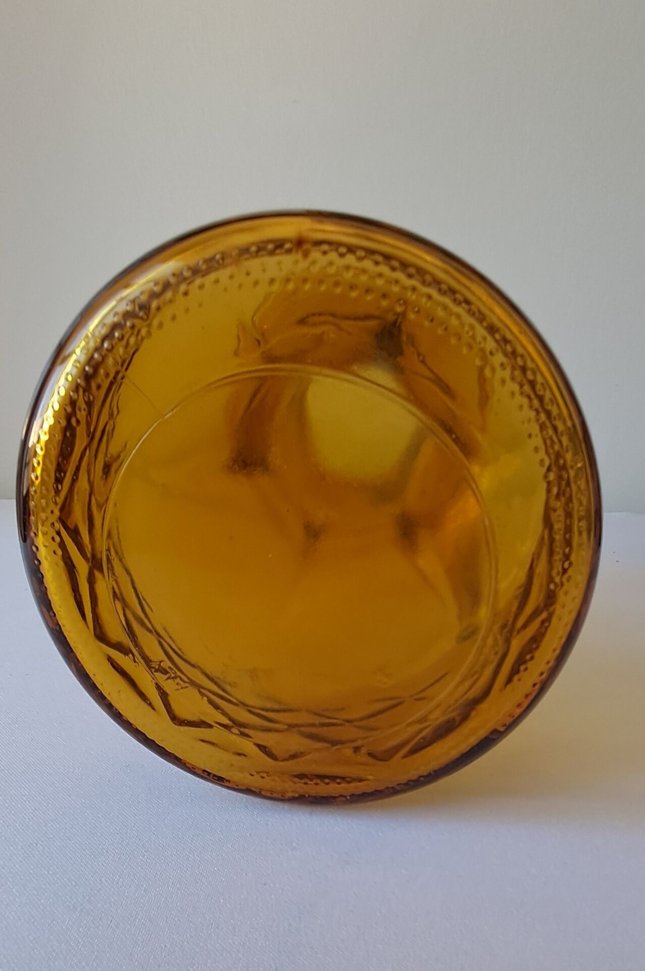 Amber glass carafe, brutalist style, Italy, 1970s.