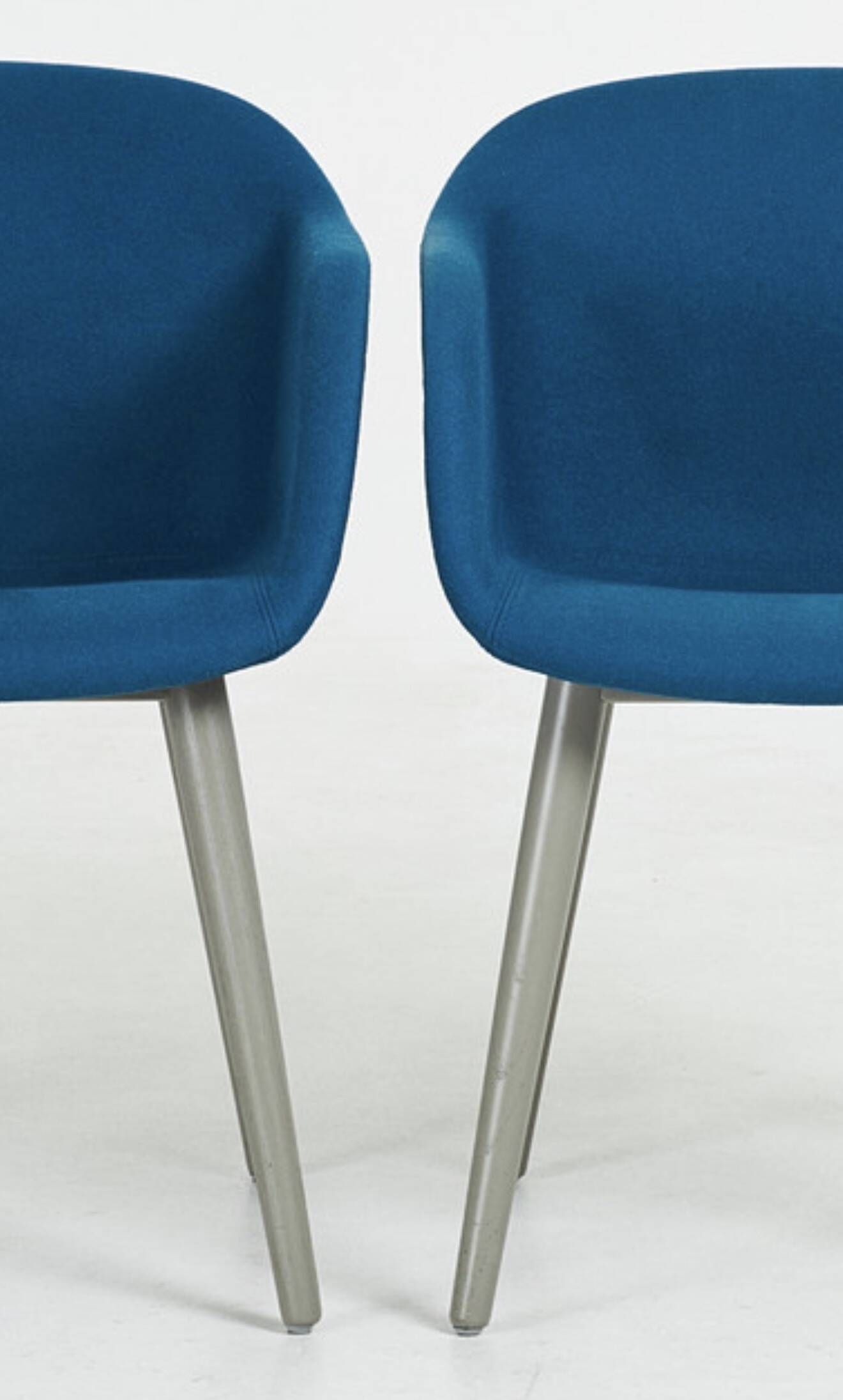 Iskos-Berlin for Muuto — “Fiber” Armchairs (Pair) — Grey Textile Upholstery