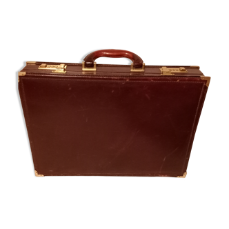 Attaché-case en cuir Bordeaux