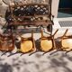 4 Baumann bistro chairs, different shades, vintage