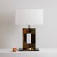 Sandro Petti. Geometric lamp in silvered and gilded metal. 1970s.