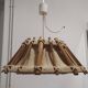 Scandinavian wooden and linen suspension light