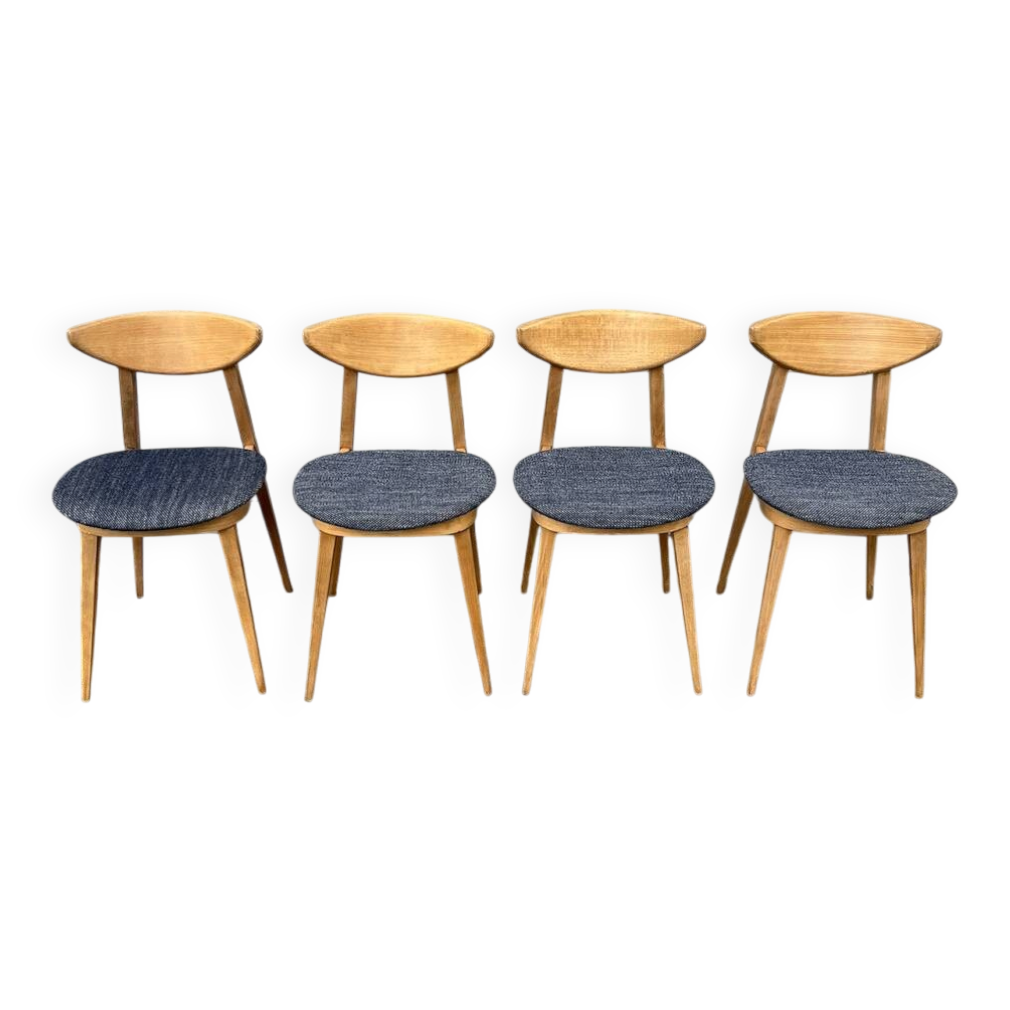 (Lot) 4 chaises Baumann Fontania (restaurées) 1960