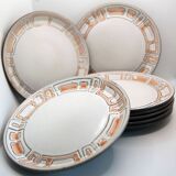 Set of 8 plates, 5 desserts and 3 hollow collection Maille de Niderviller