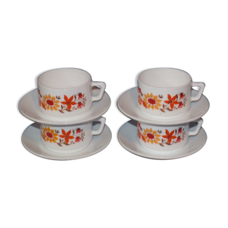 4 cups and vintage arccouples Arcopal Scania