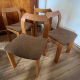 4 brown chairs
