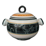 Tureen 1960 by Yvon Roy decorated with stylized birds