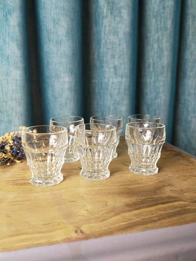 12 vintage white glasses