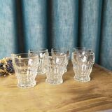 12 vintage white glasses