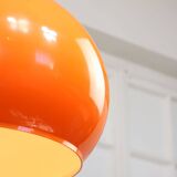 Suspension géante orange Space Age de Guzzini, années 70