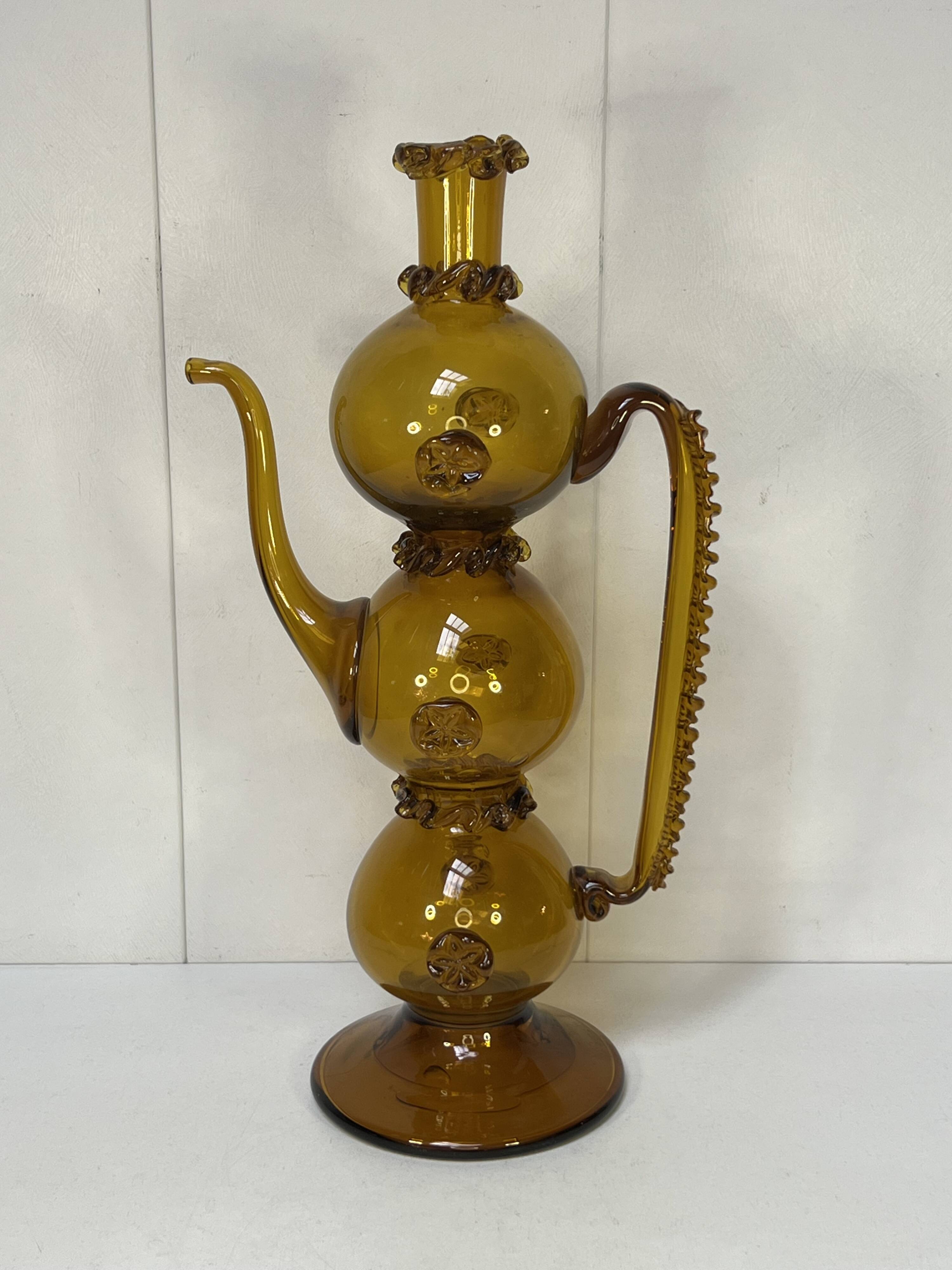 Large 20th century blown glass bottle