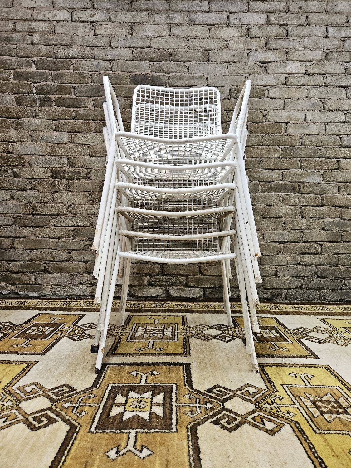 Set of 6 chairs and 1 rocking chair Rio by Emu 1960