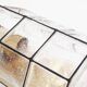 Brass and glass facetted sconce by Glashutte Limburg, Germany 1970's