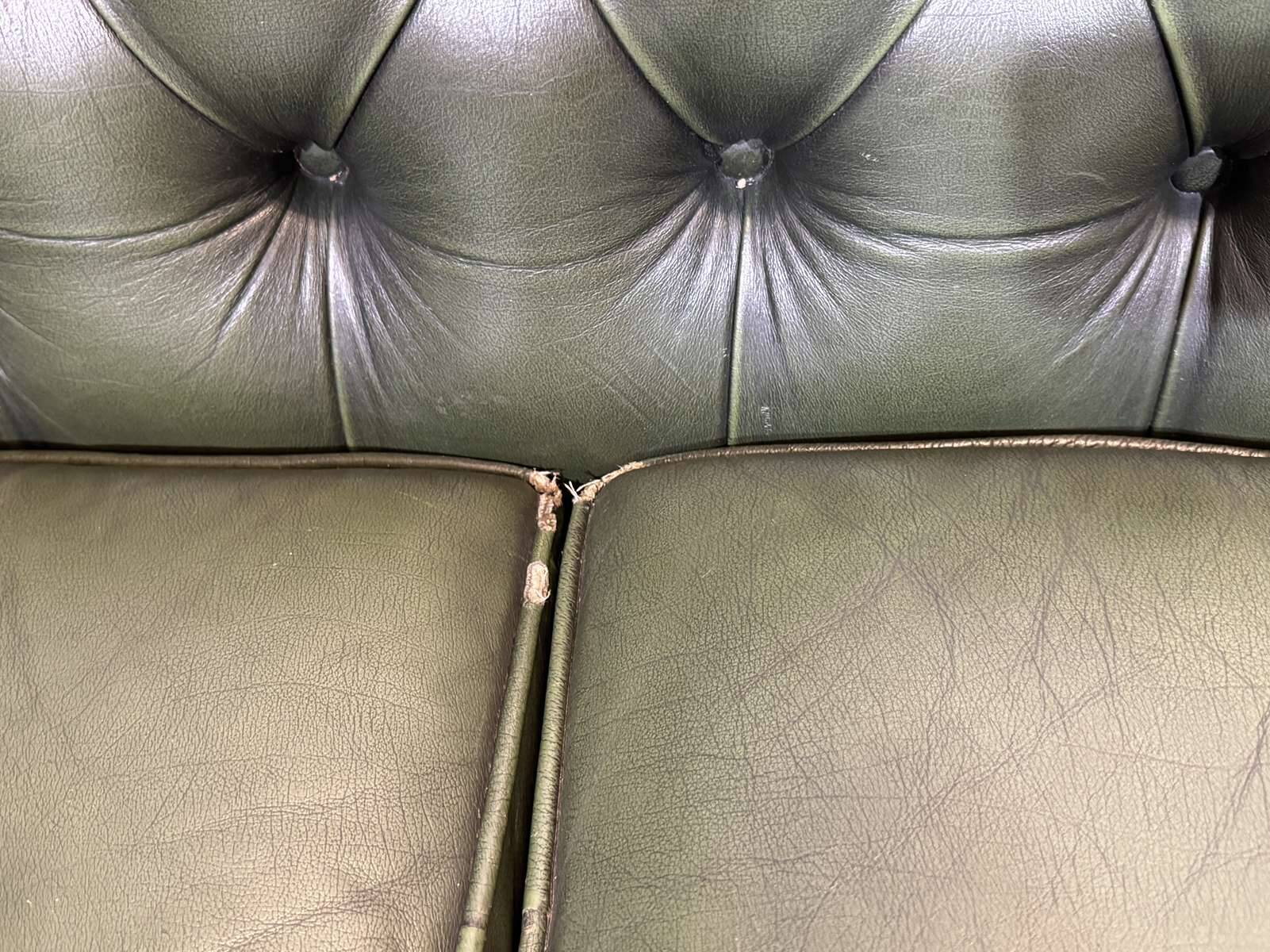 1970s leather Chesterfield three-seater sofa