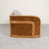Sofa bamboo and rattan with graphic fabric
