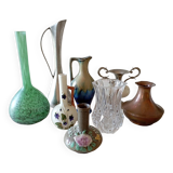 Lot of 8 old miniature vases