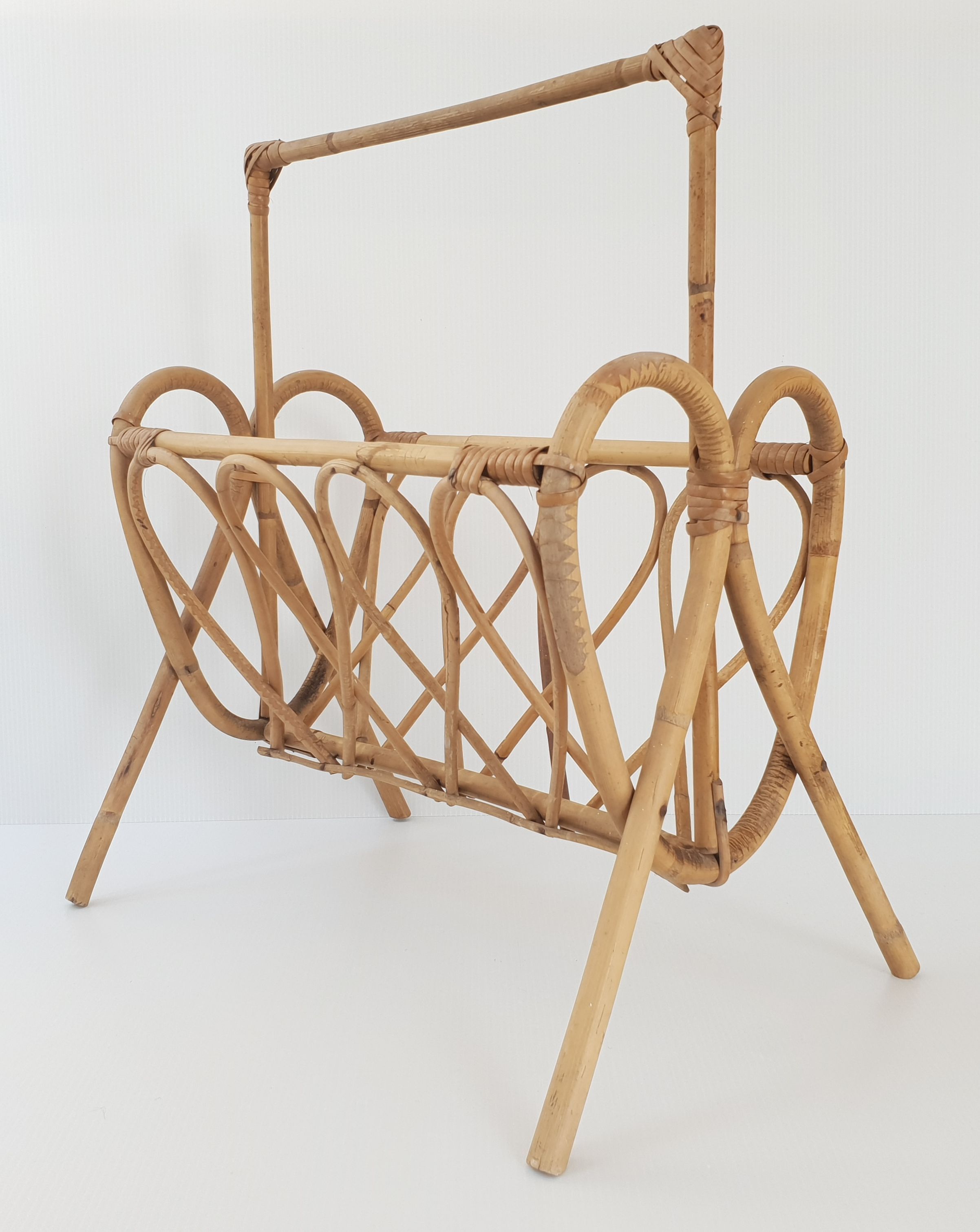 Vintage rattan magazine holders